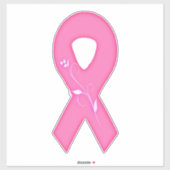 Borstkankerbewustzijnslint met bloem sticker (Vel)
