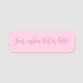 Borstkankerbewustzijnsmaand roze aangepast script naamplaatje (Voorkant)