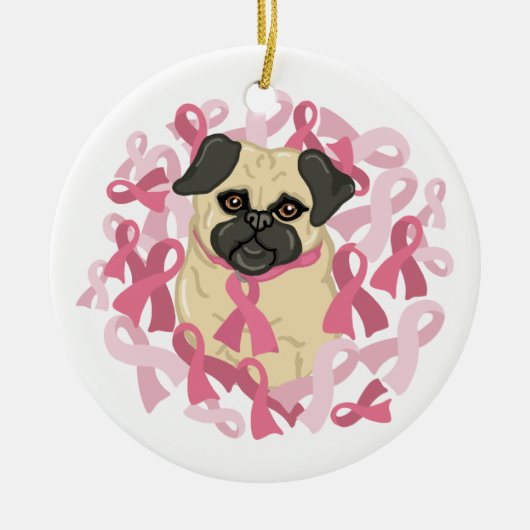 borstkankerbewustzijnszorg keramisch ornament (Voorkant)