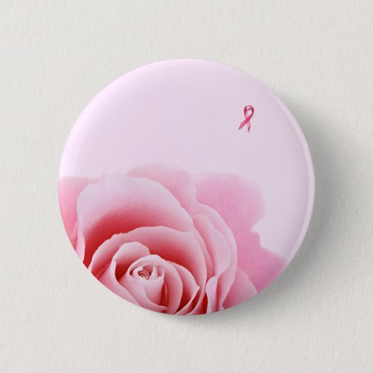 Borstkankerlint en Roze Rozen Leggings Ronde Button 5,7 Cm (Voorkant)