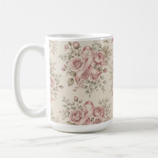 Borstkankerlint met bloemen Mok