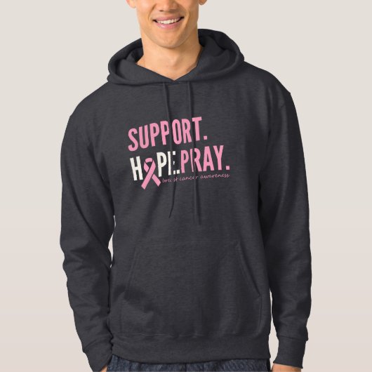 borstkankersteun hoop bidden Pullover Hoodie (Voorkant)