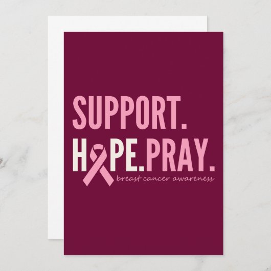 borstkankersteun hoop bidden Uitnodiging Kaart (Voorkant / Achterkant)
