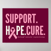 borstkankersteun hoop genezen Poster Prints Teken (Voorkant)
