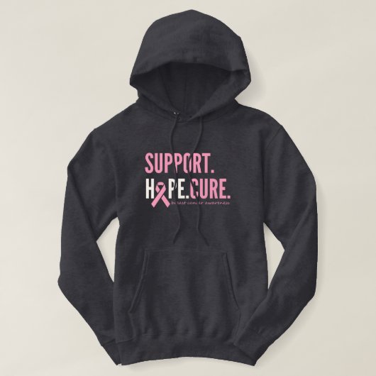 borstkankersteun hoop genezen Pullover Hoodie (Design voorkant)