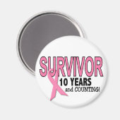 BORSTKANKERSURVIVOR 10 jaar & tellen Magneet (Voorkant / Achterkant)