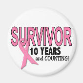 BORSTKANKERSURVIVOR 10 jaar & tellen Magneet (Voorkant)
