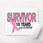 BORSTKANKERSURVIVOR 10 jaar & tellen Muismat (Met muis)