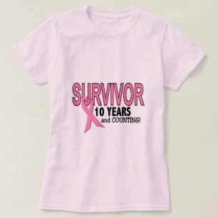 BORSTKANKERSURVIVOR 10 jaar & tellen T-shirt