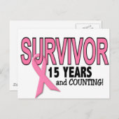 BORSTKANKERSURVIVOR 15 jaar & tellen Briefkaart (Voorkant / Achterkant)