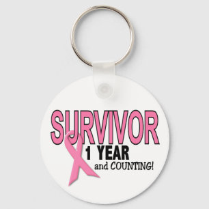 BORSTKANKERSURVIVOR 1 jaar & tellen Sleutelhanger