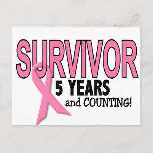 BORSTKANKERSURVIVOR 5 jaar & tellen Briefkaart