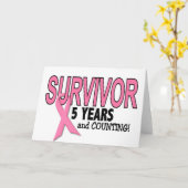 BORSTKANKERSURVIVOR 5 jaar & tellen Kaart (Gele Bloem)