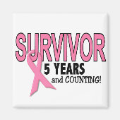 BORSTKANKERSURVIVOR 5 jaar & tellen Magneet (Voorkant)