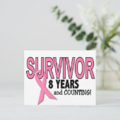 BORSTKANKERSURVIVOR 8 jaar & tellen Briefkaart (Staand voorkant)