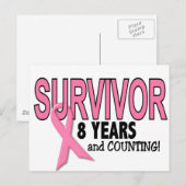 BORSTKANKERSURVIVOR 8 jaar & tellen Briefkaart (Voorkant / Achterkant)