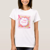 Borstkankerteam Gepersonaliseerd roze inspirativit T-shirt (Voorkant)