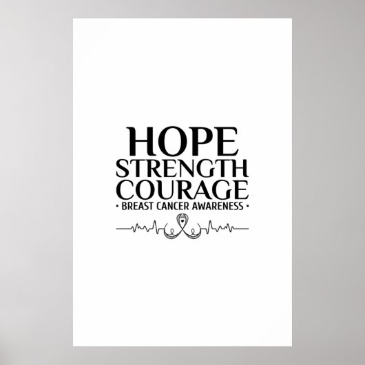 borstkankervoorlichting met een lint en een citaat poster (Voorkant)