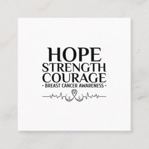 borstkankervoorlichting met een lint en een citaat vierkante visitekaartje