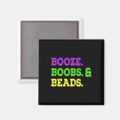 Borstkraaltjes met drank Grappig Mardi Gras Carnav Magneet (Voorkant / Achterkant)