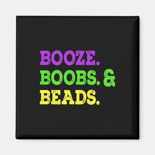 Borstkraaltjes met drank Grappig Mardi Gras Carnav Magneet (Voorkant)