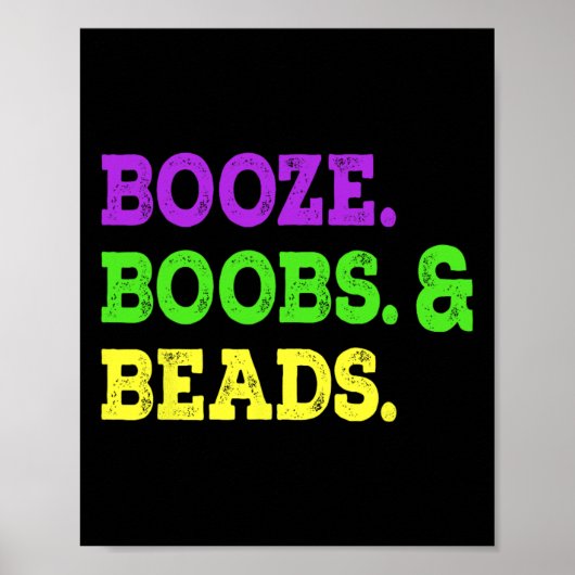 Borstkraaltjes met drank Grappig Mardi Gras Carnav Poster (Voorkant)