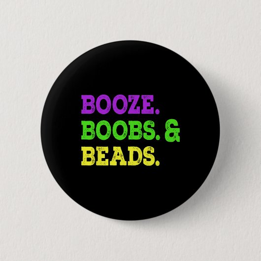 Borstkraaltjes met drank Grappig Mardi Gras Carnav Ronde Button 5,7 Cm (Voorkant)