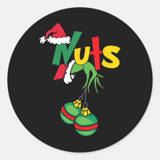 Borstnoten bijpassende kastanjes leuk kerst paar ronde sticker (Voorkant)