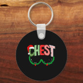 Borstnoten die kastanjes matchen Funny Kerstmis Ko Sleutelhanger (Voorkant)