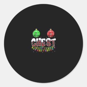 Borstnoten kerst bijpassende paar kastanjes s ronde sticker