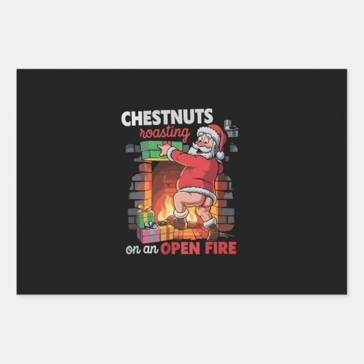 Borstnoten roosteren grappige stoute Santa Dirty X Inpakpapier Vel (Voorkant)