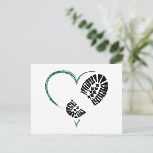 borstomp hart briefkaart (Staand voorkant)