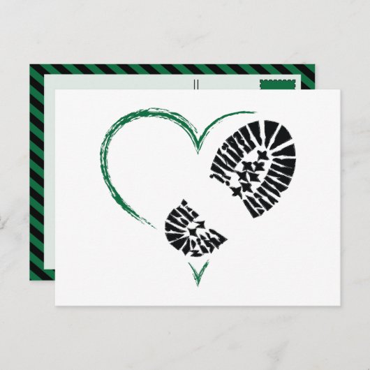 borstomp hart briefkaart (Voorkant / Achterkant)