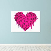 borstomp hart canvas afdruk (Insitu (Houten vloer))