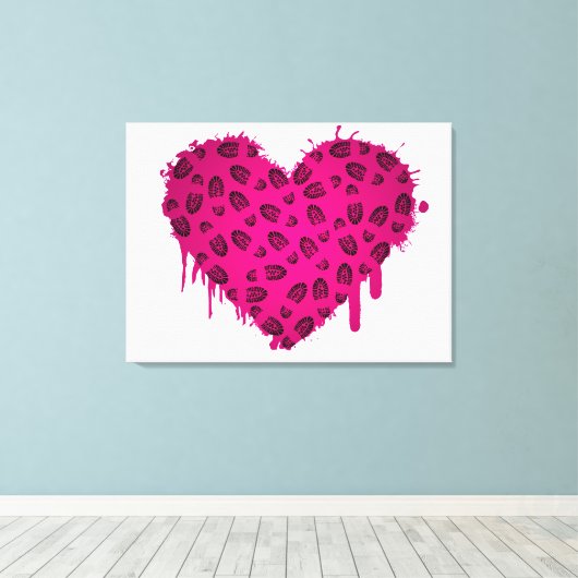 borstomp hart canvas afdruk (Insitu (Houten vloer))