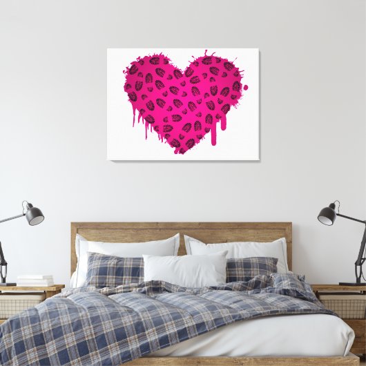 borstomp hart canvas afdruk (Insitu (Slaapkamer))