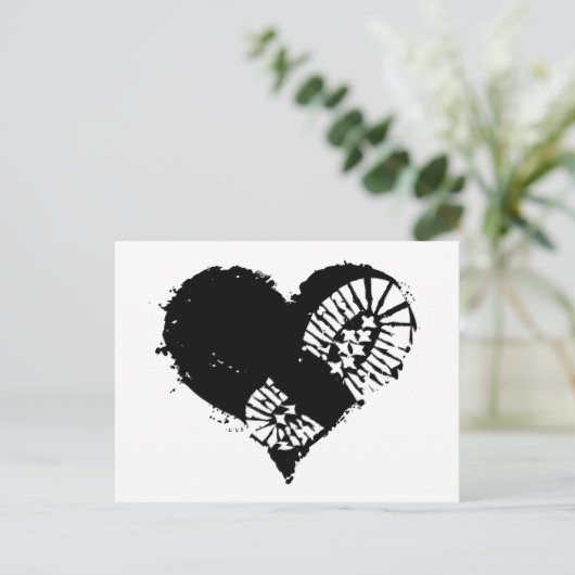 borstomp hart feestdagenkaart (Staand voorkant)