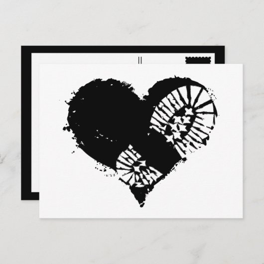 borstomp hart feestdagenkaart (Voorkant / Achterkant)