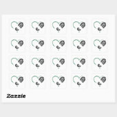 borstomp hart vierkante sticker (Vel)