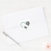 borstomp hart vierkante sticker (Envelop)
