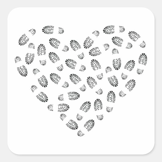 borstomp hart vierkante sticker (Voorkant)