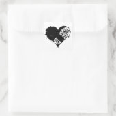 borstomp hart vierkante sticker (Tas)
