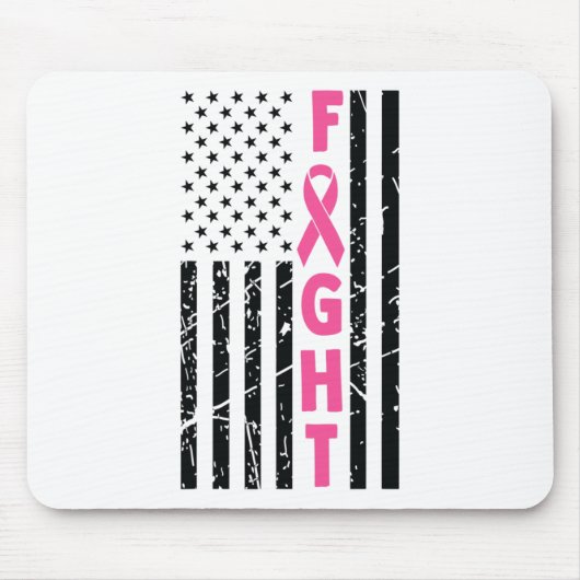 Borstoverlevende Amerikaanse vlag Borstkanker Awar Muismat (Voorkant)