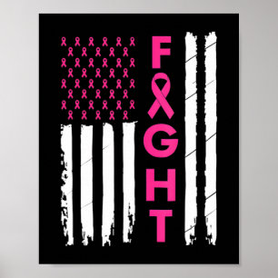 Borstoverlevende Amerikaanse vlag Borstkanker Awar Poster