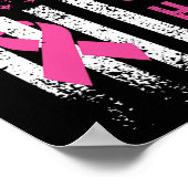 Borstoverlevende Amerikaanse vlag Borstkanker Awar Poster (Hoek)