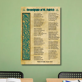 Borstplaat van St. Patrick Gebed Poster