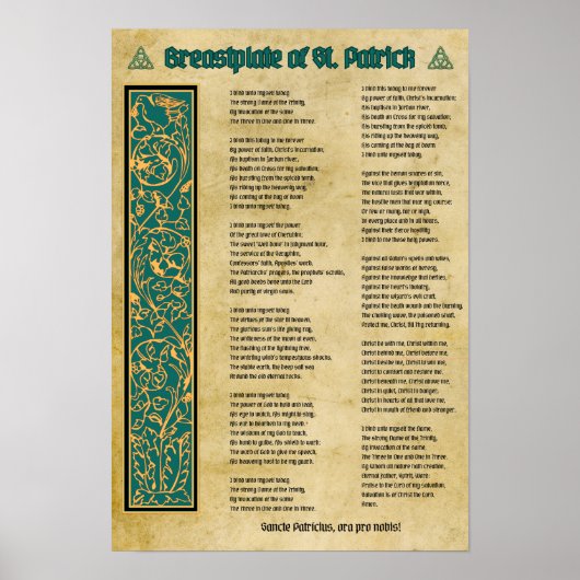 Borstplaat van St. Patrick Gebed Poster (Voorkant)
