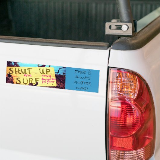 BORSTPLAATS EN SURF BUMPERSTICKER (Op Truck)