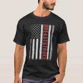 Borstslag Amerikaanse vlag 4 juli T-shirt (Voorkant)