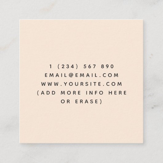 Borstvoeding Adviseur Borstvoeding Deskundige crèm Vierkante Visitekaartje (Achterkant)